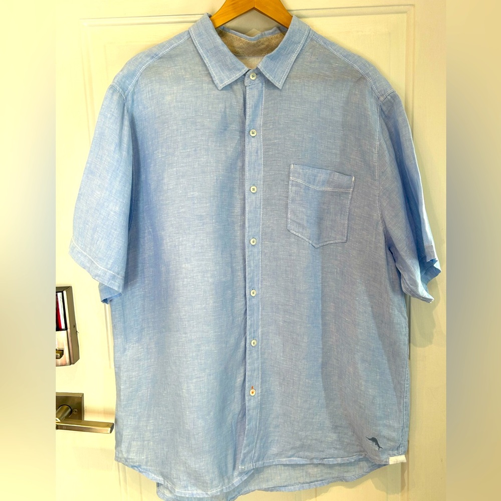 TOMMY BAHAMA sXL 💯linen shirt-looks new-cool & comfy